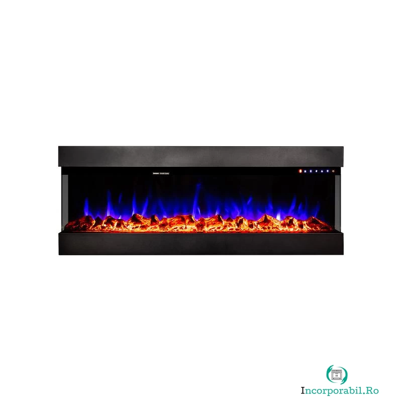 Semineu electric de perete/incorporabil Dalas 100, Art Flame, Efect 3D, 30 de combinatii ale culorii flacarilor, Termostat la 7,863.99 lei ron