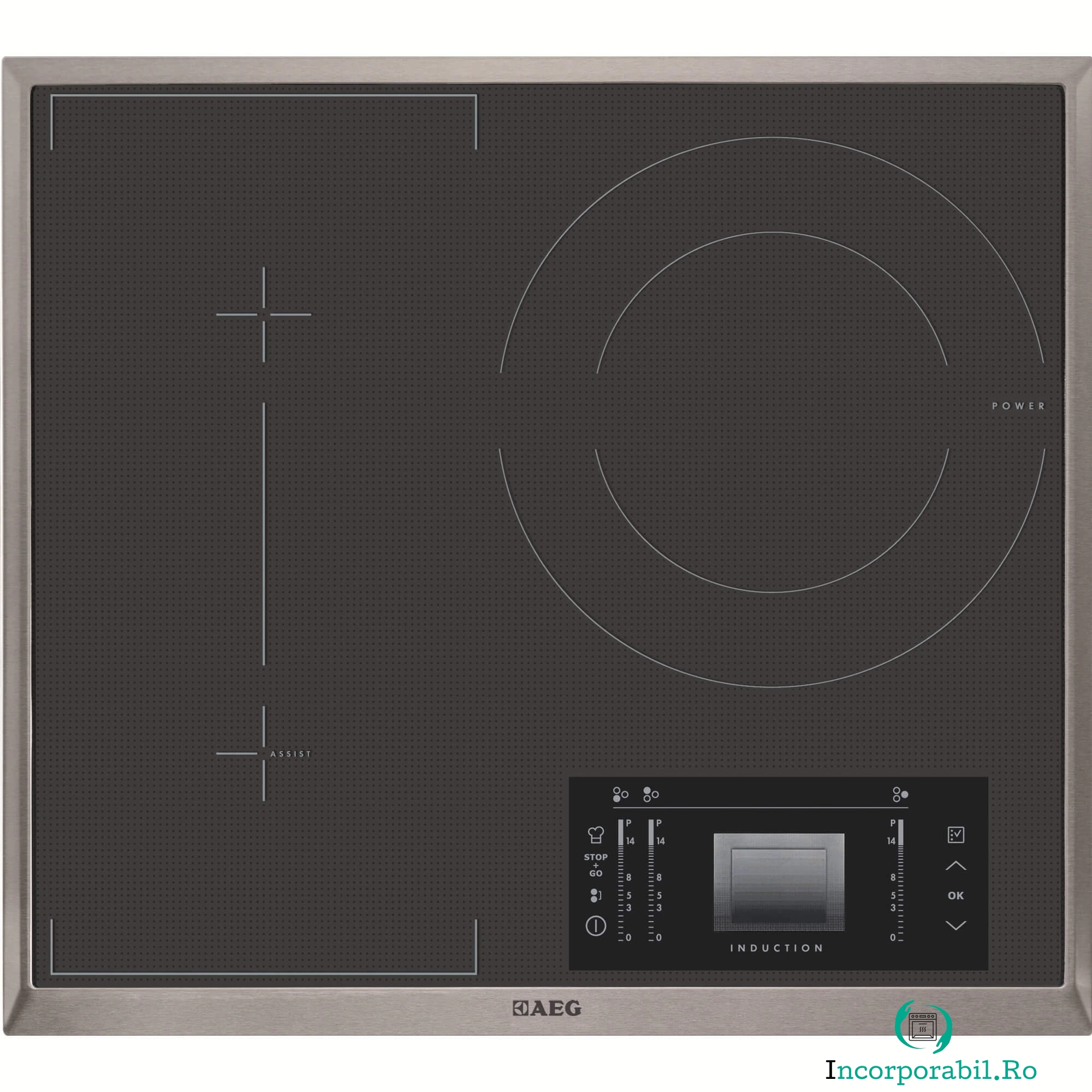 Plita incorporabila AEG HK693320XG, Inductie, 3 Zone de gatit, Touch control, 60 cm, Inox