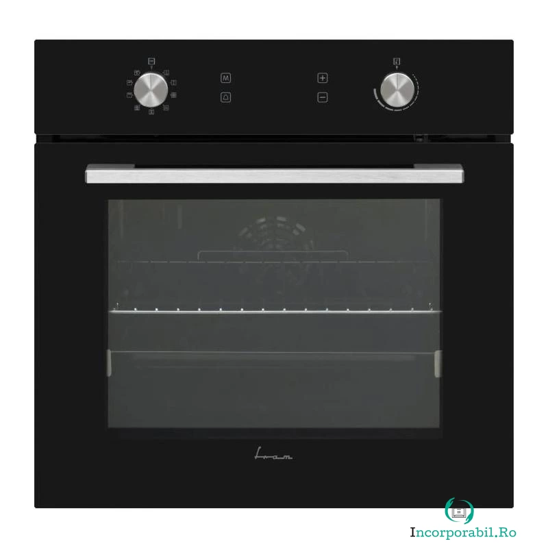 Cuptor incorporabil Fram FBO-V6510GCDRC-GBK, Electric, 69 l, Autocuratare catalitica, Clasa A, Timer digital, Display touch+Butoane, Grill, Iluminare, Blocare display, Sticla neagra