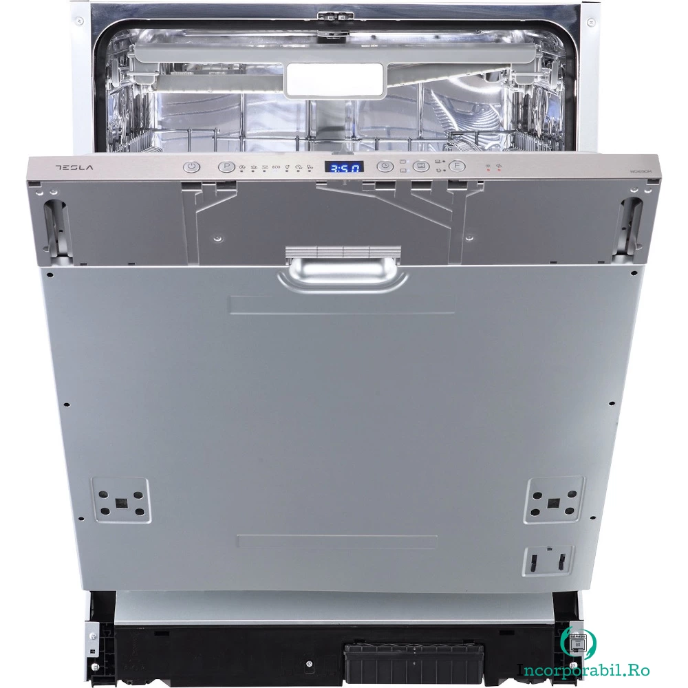 Masina de spalat vase incorporabila Tesla WDI690M, 14 seturi, 7 programe, Aqua Stop, Clasa  E, Inox