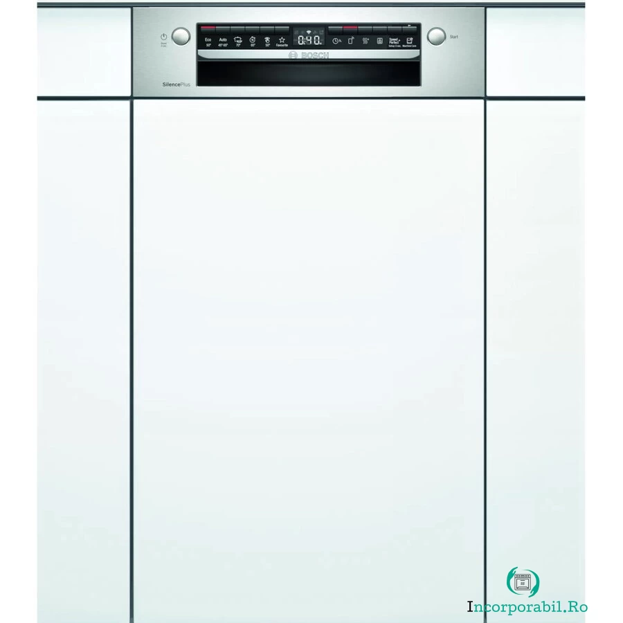 BOSCH Masina de spalat vase semi-incorporabila Bosch SPI4HMS61E, 10 seturi, 6 programe, Clasa E, Home Connect, 45 cm, Alb la 3,024.99 lei ron