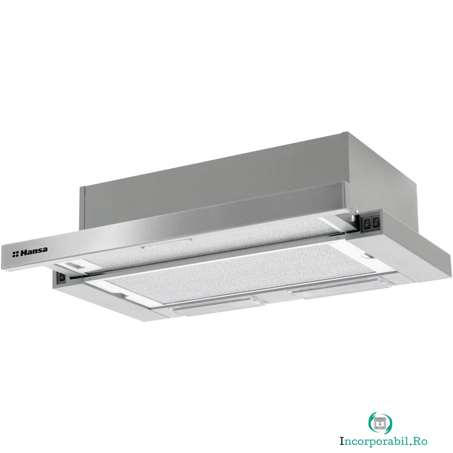 hansa Hota incorporabila telescopica Hansa OTS6251IH, Putere de absorbtie 429 m3/h, 2 motoare, 60 cm, Inox la 453.99 lei ron