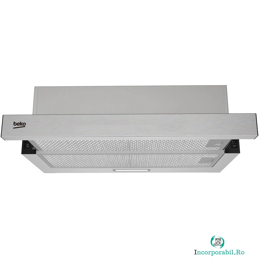 Beko Hota telescopica incorporabila Beko, 65W, cap abs 320 mc/h, 3 trepte de putere, filtre metalice lavabile, filtre carbon, iluminare LED, Inox la 531.99 lei ron