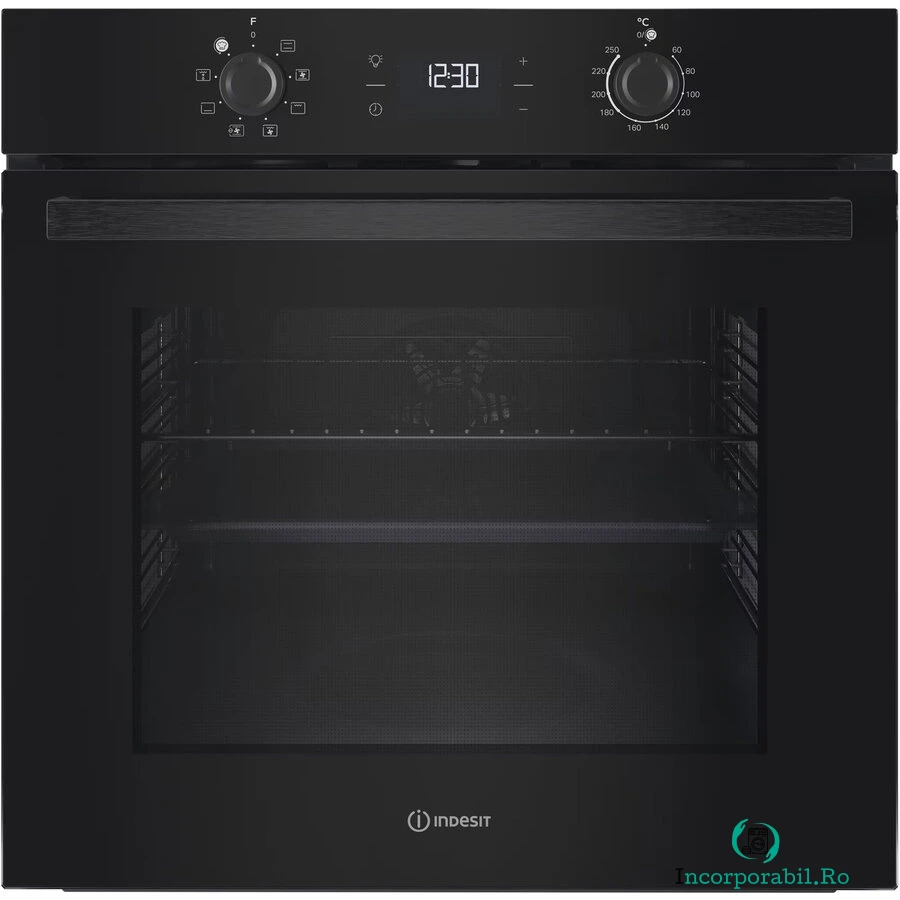 INDESIT Cuptor electric incorporabil Indesit IO K55C B, 71 l, clasa A, Negru