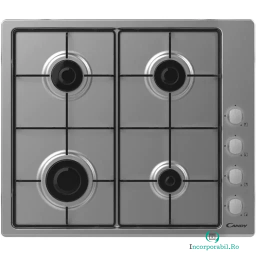 CANDY Plita incorporabila Candy CHW6LX, Gaz, 4 Arzatoare, Aprindere electrica, Siguranta arzatoare, 60 cm, Inox la 565.99 lei ron