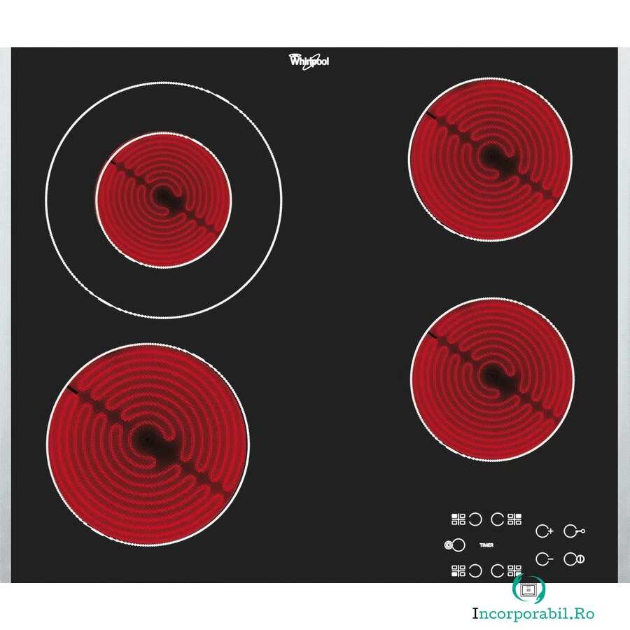 Whirlpool Plita incorporabila Whirlpool AKT 8130/BA, Electrica, Vitroceramica, 4 Zone de gatit, Panou digital, Timer, 58 cm la 1,078.99 lei ron