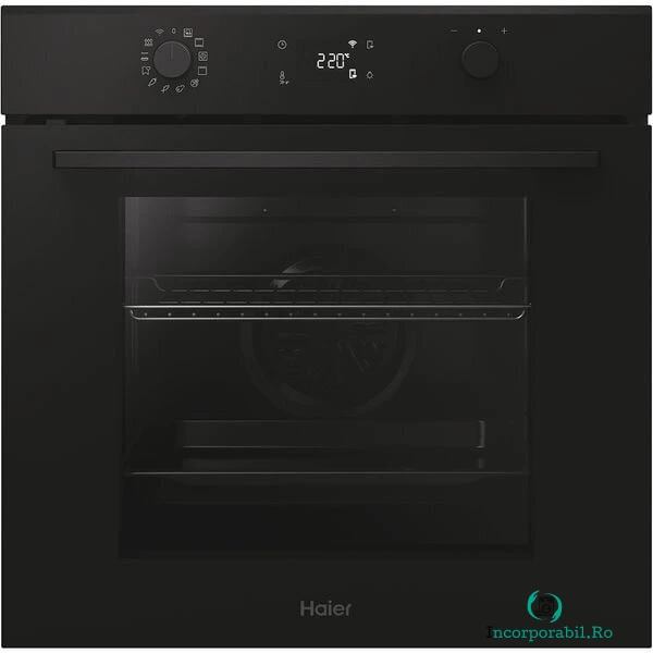 HAIER Cuptor incorporabil HAIER H6 ID23B3HTB, 78 l, 12 functii, Clasa A++, Grill, Wi-Fi + hOn, Negru