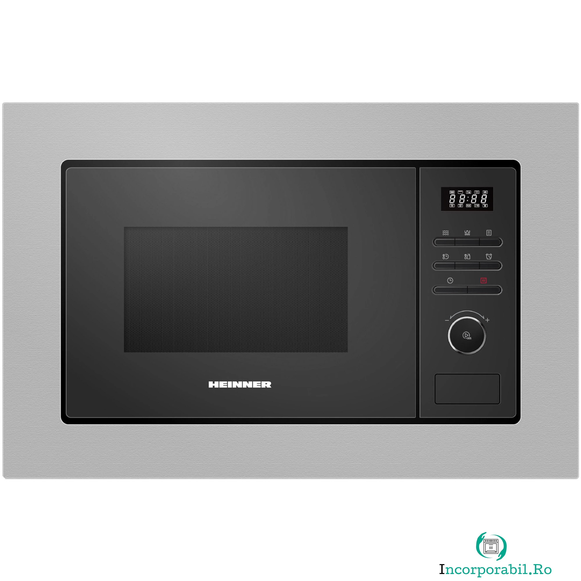  Cuptor cu microunde incorporabil Heinner HMW-MD20BISS, 800 W, 20 l, Grill, Control digital, Functie decongelare, Speedy Cooking, Inox la 829.99 lei ron