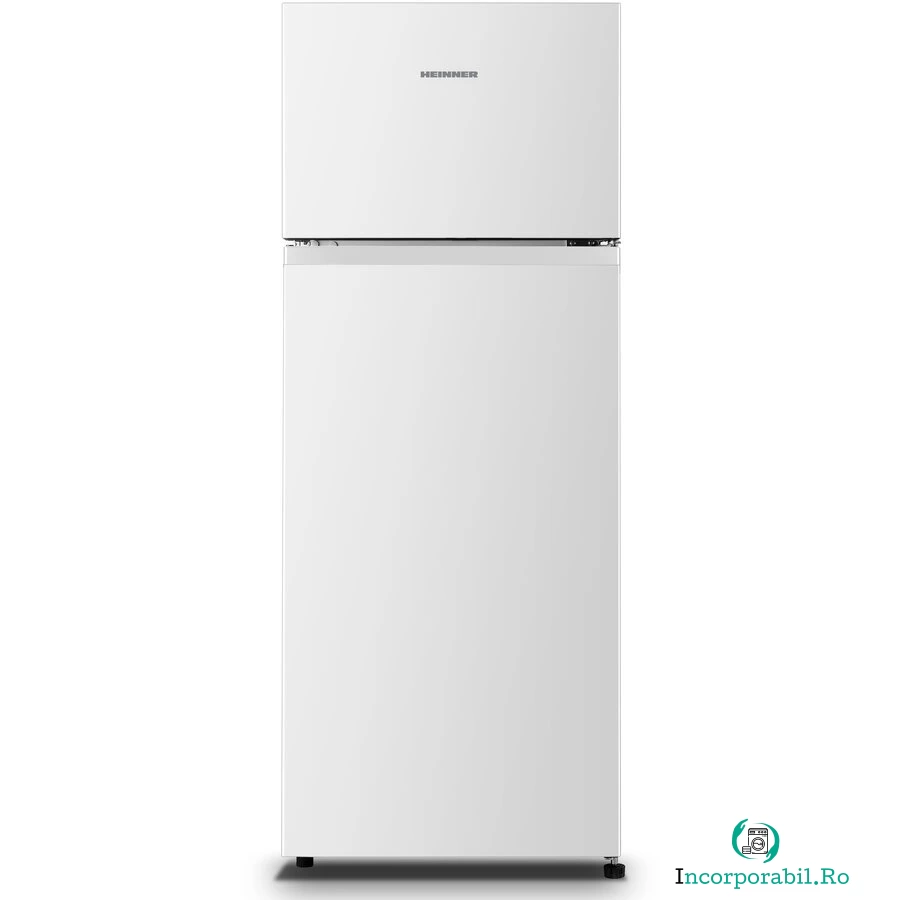 HEINNER Frigider cu doua usi Heinner HF-HS205E++, 206 l, Clasa E, lumina LED, 3 rafturi de sticla, H 143.4 cm, Alb