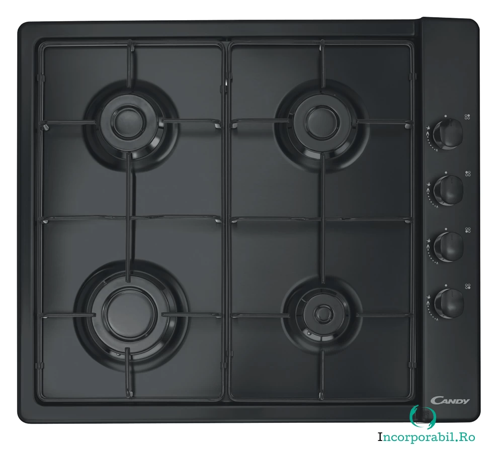 Plita incorporabila Candy CLG64SPN, Gaz, 4 Arzatoare, Aprindere Electrica