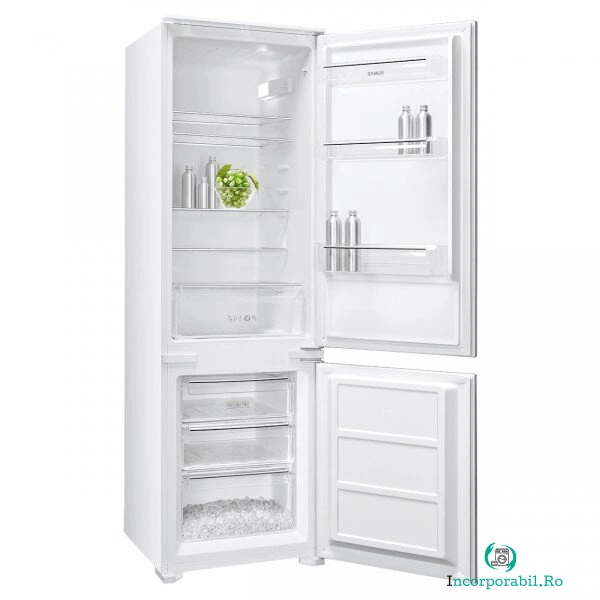 Samus Combina Frigorifica Samus SCBI345E, Capacitate bruta: 265 litri, Capacitate totala neta: 249 litri Capacitate neta frigider 179, congelator 70 litri, 5 rafturi din sticla la 1,757.99 lei ron