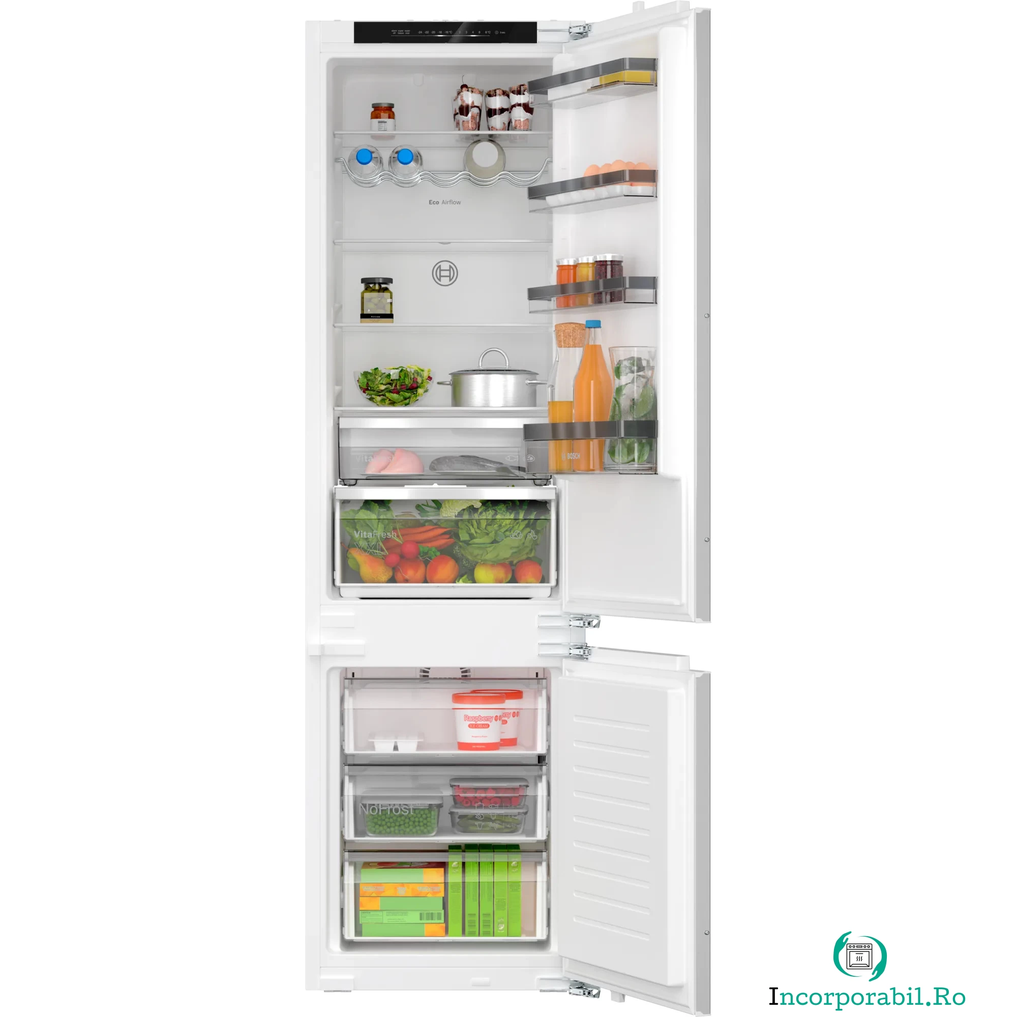 Combina frigorifica incorporabila Bosch KIN96VFD0, No Frost, Iluminare LED, Clasa D