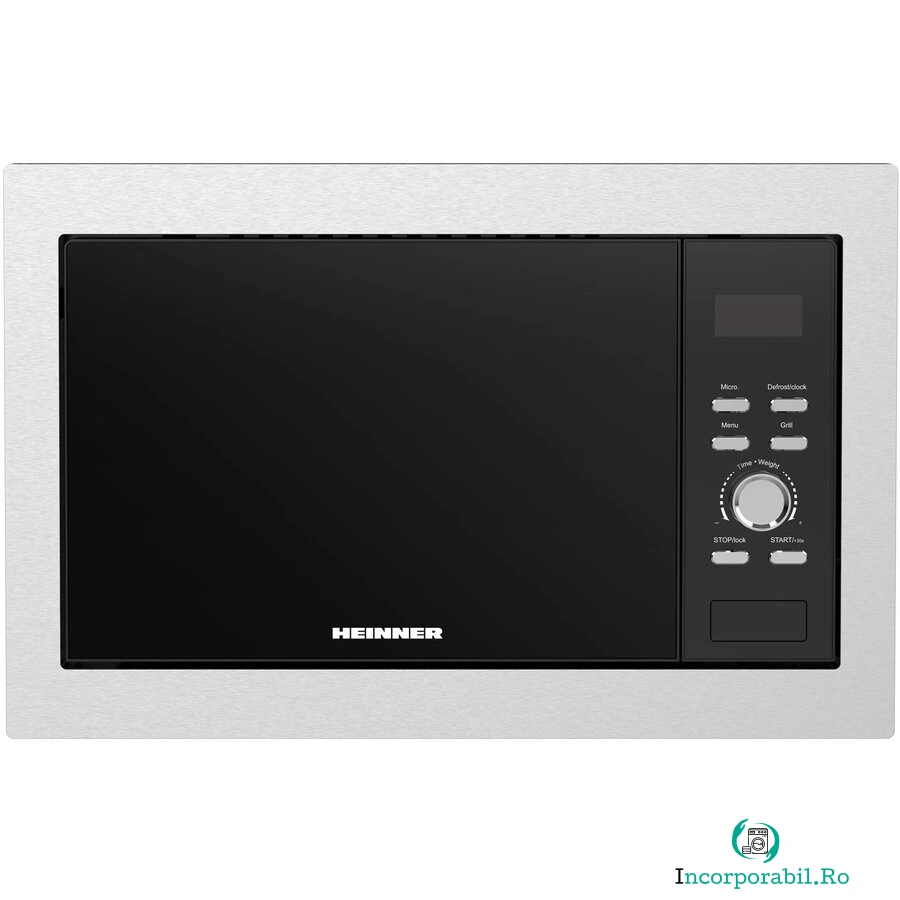 HEINNER Cuptor cu microunde incorporabil Heinner HMW-BI2360SS, 23 l, Control digital, Display LED, Timer, Grill, Blocare acces copii, Inox la 623.99 lei ron