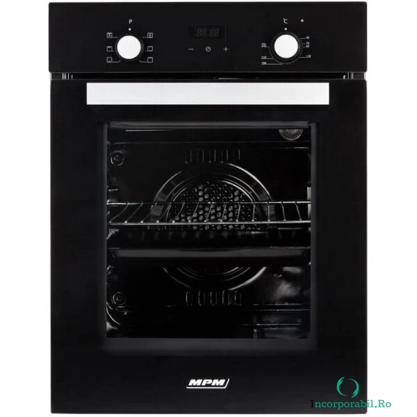 MPM Cuptor incorporabil MPM MPM-45-BO-20, 51 l, Clasa A, 7 Programe automate, Autocuratare EcoClean, Negru