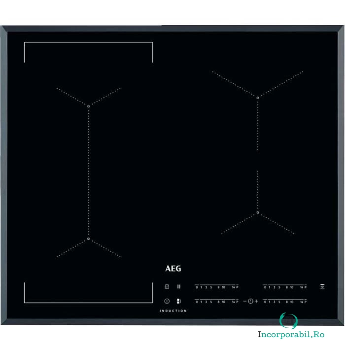 AEG Plita incorporabila AEG IKE64441FB, inductie, 4 zone de gatit, touch control, 60 cm, Negru