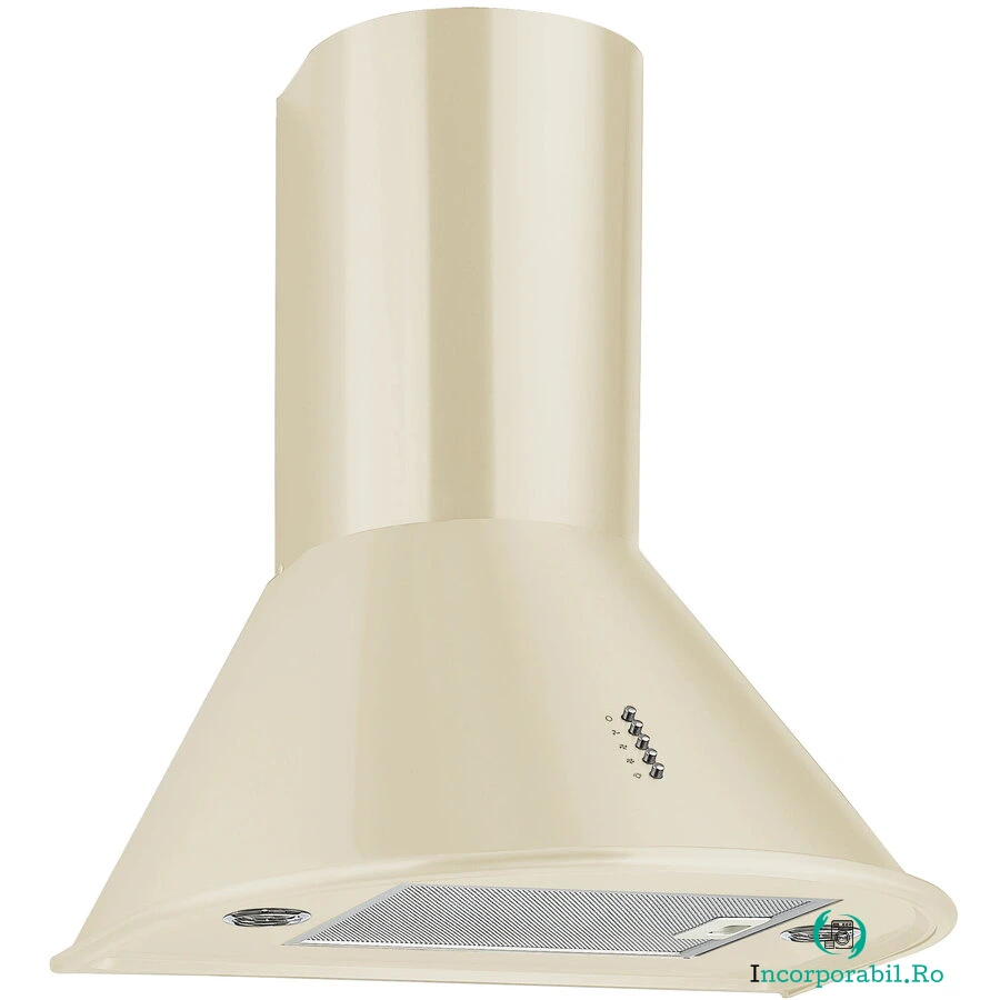 Fram Hota incorporabila decorativa Fram FDH-660RBG, Putere de absorbtie 589 m3/h, 1 Motor, Lumina LED, 3 Trepte de putere, Clasa B, 60 cm, Bej