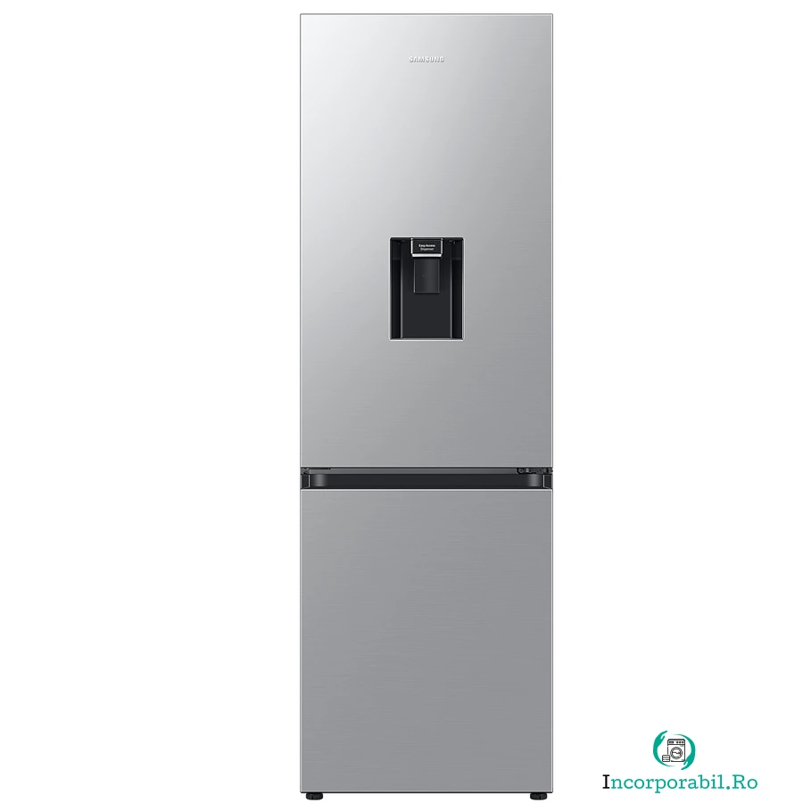 Samsung Combina frigorifica Samsung RB34C632ESA/EF, 341 l, Total No Frost, All-Around Cooling, Compresor Digital Inverter, Dozator apa, WiFi, Clasa E, H 185 cm, Inox