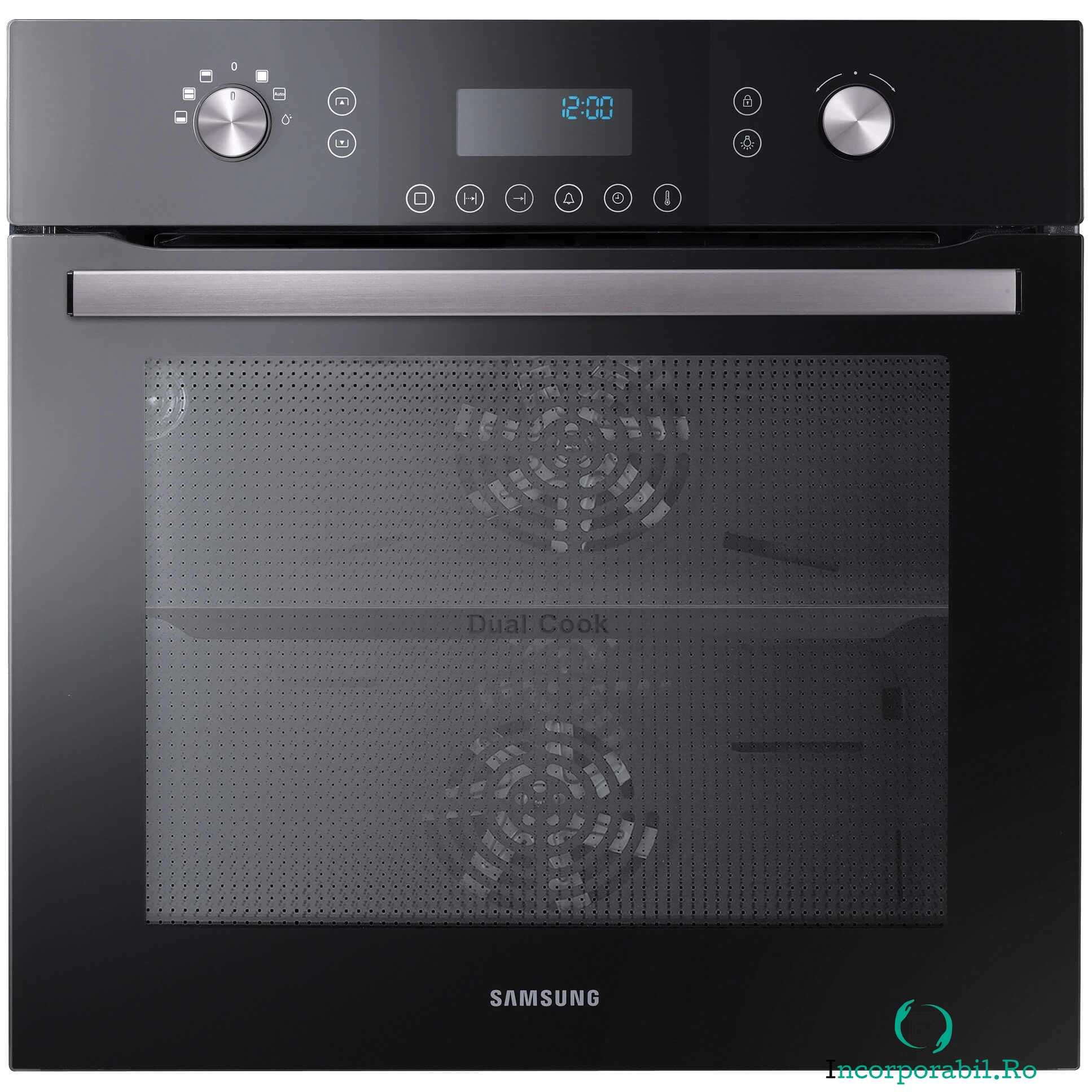 Cuptor incorporabil Samsung NV70F3784LB, Electric, 6 Functii, 65 l, Grill, Clasa A, Negru