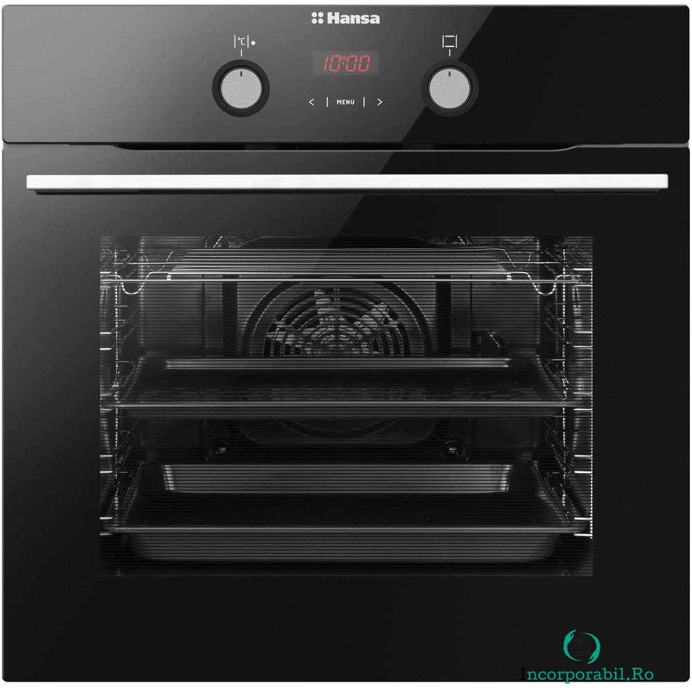 Cuptor incorporabil Hansa BOES68465, Electric, 66 l, Clasa A, Negru