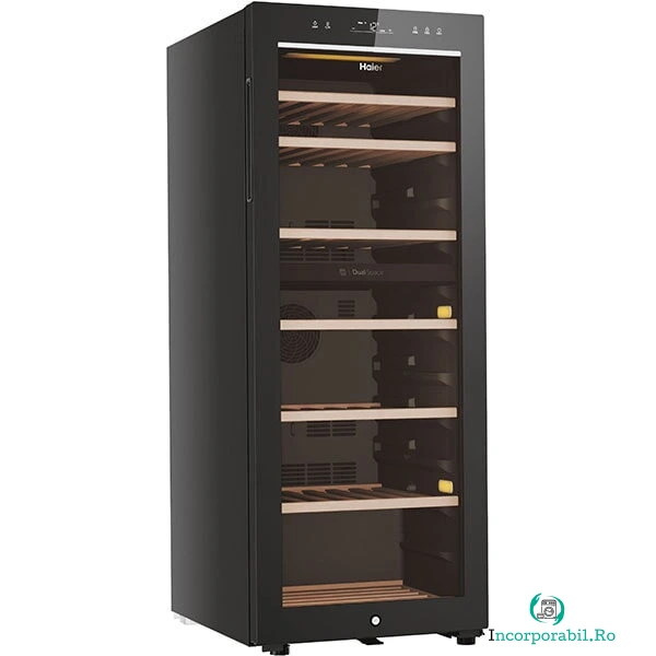 HAIER Racitor de vinuri HAIER HWS77GDAU1, 77 sticle, H 127 cm, Clasa G, Wi-Fi, negru