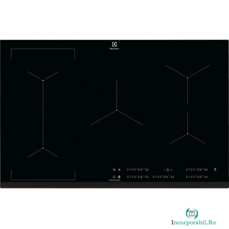 Electrolux Plita incorporabila Electrolux EIV835, Inductie, 5 zone de gatit, Hob2Hood, Bridge, PowerBoost, Control touch, 78 cm, Sticla neagra la 3,585.99 lei ron