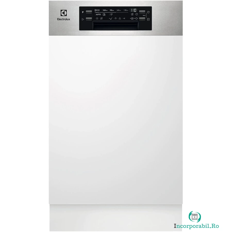 Electrolux Masina de spalat vase semi-incorporabila Electrolux EEM43300IX, 10 seturi, 8 programe, Clasa D, Motor Inverter, AirDry, SatelliteClean, MaxiFlex, QuickLift, 45 cm la 3,299.99 lei ron
