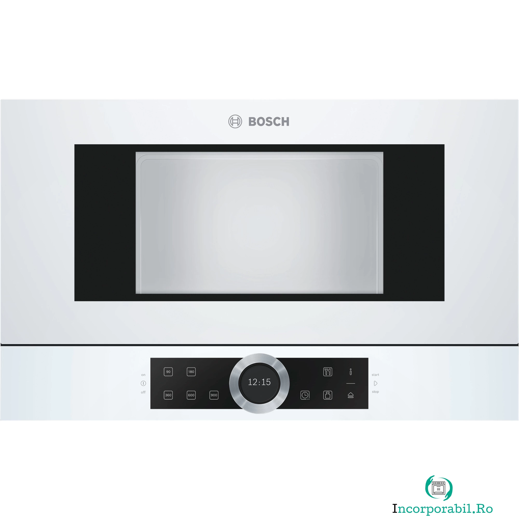 Cuptor cu microunde incorporabil Bosch BFL634GW1, 21 l, 900 W, Touch, Alb la 3,099.99 lei ron