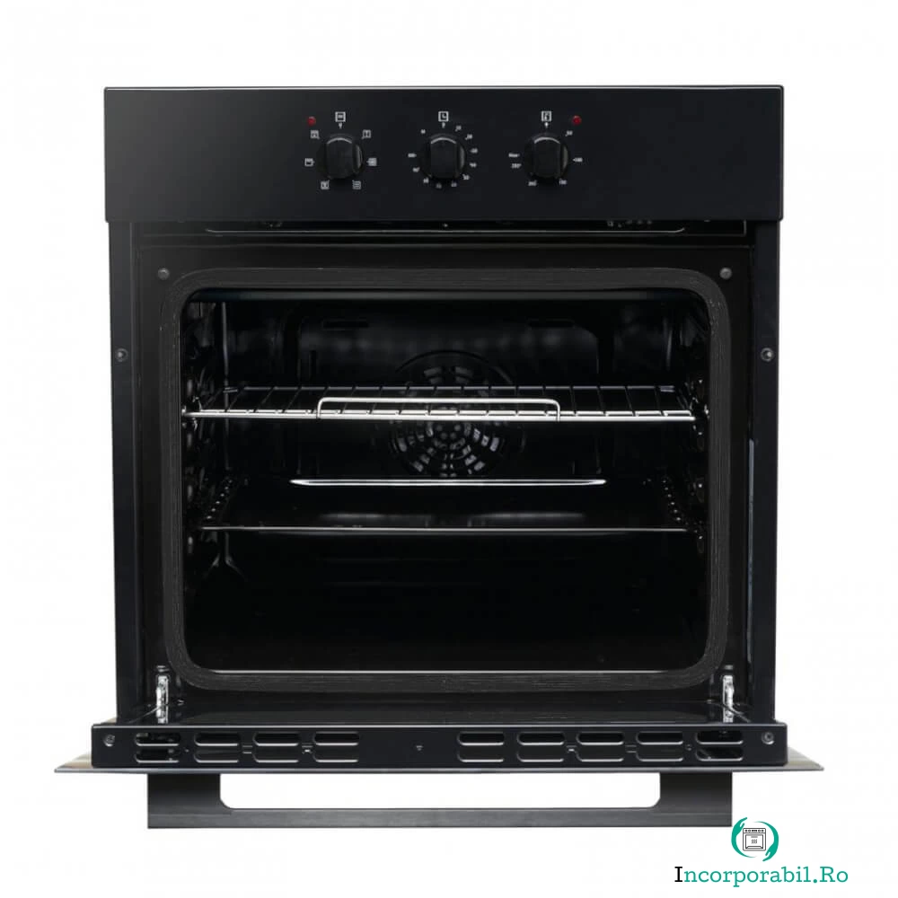 Cuptor incorporabil Heinner HBO-V656GC-BK, 6 functii, Grill, Ventilatie, Iluminare, Geam dublu, 65 l, Clasa A, Negru