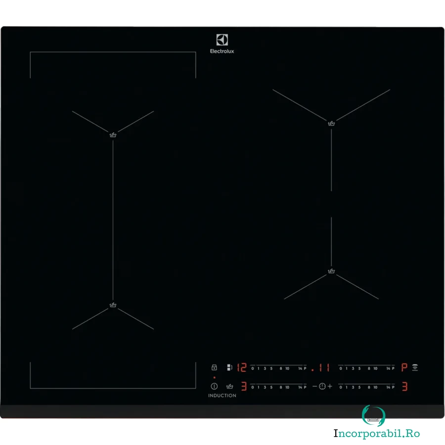 Electrolux Plita incorporabila Electrolux EIS62443, Inductie, 4 Zone gatit, Conectivitate hota (Negru)