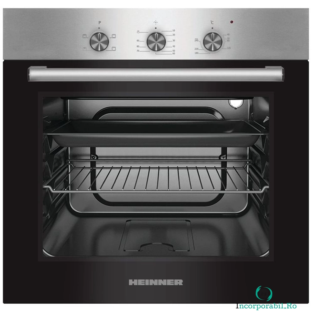 Cuptor incorporabil Heinner HBO-S624LTG-IX, Electric, 62 l, Grill, Clasa A