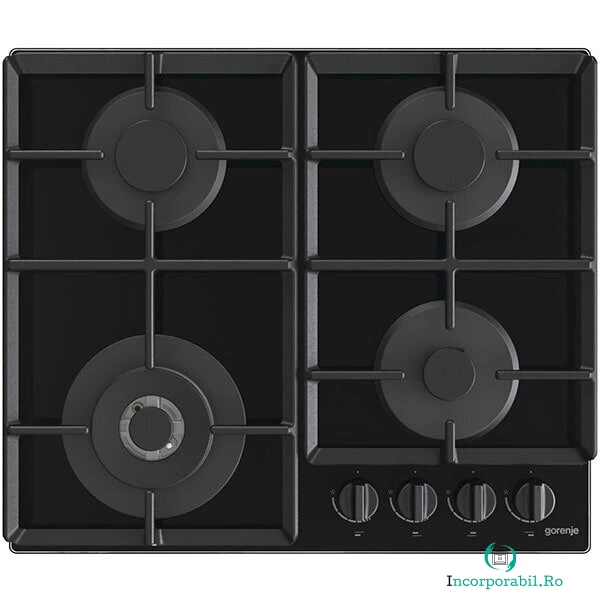 Gorenje Plita incorporabila Gorenje GTW641EB, Gaz, 4 arzatoare, Wok, Negru