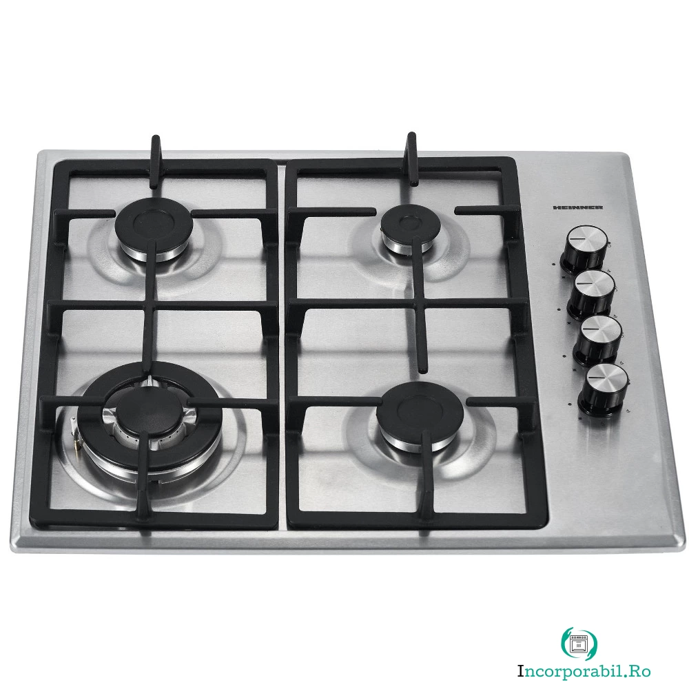 Plita incorporabila Heinner HBH-S584WI-IX, 4 arzatoare, Wok