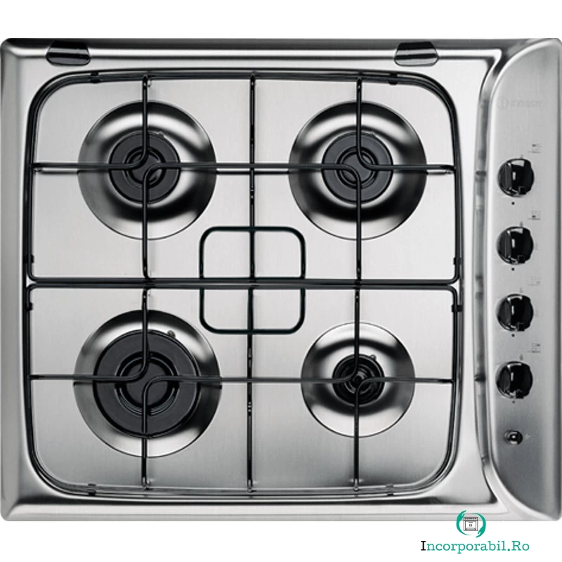 Plita incorporabila Indesit PIM 640 AS (IX) (EE), Gaz, 4 arzatoare