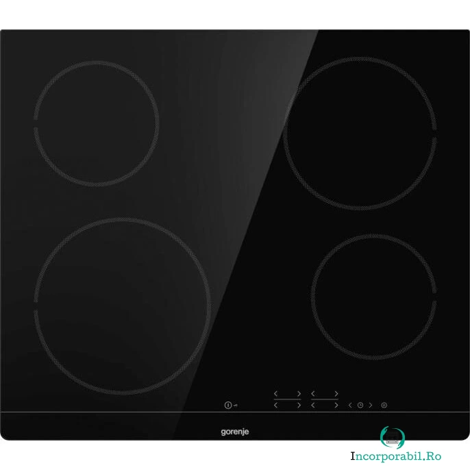 Gorenje Plita incorporabila Gorenje ECT641BSC, Vitroceramica, 60 cm, 4 zone, Touch Control, Timer, Neagra la 1,146.99 lei ron