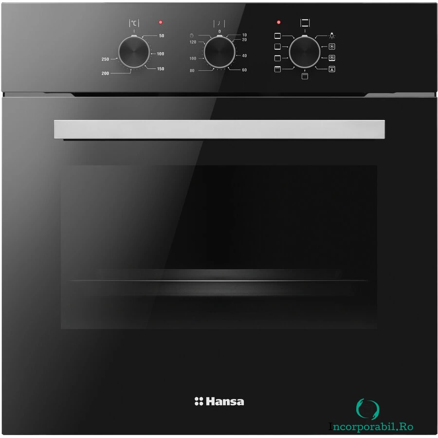 hansa Cuptor incorporabil Hansa Fine Design, programator, 8 functii, grill, ventilator, 62 L, negru la 1,116.99 lei ron