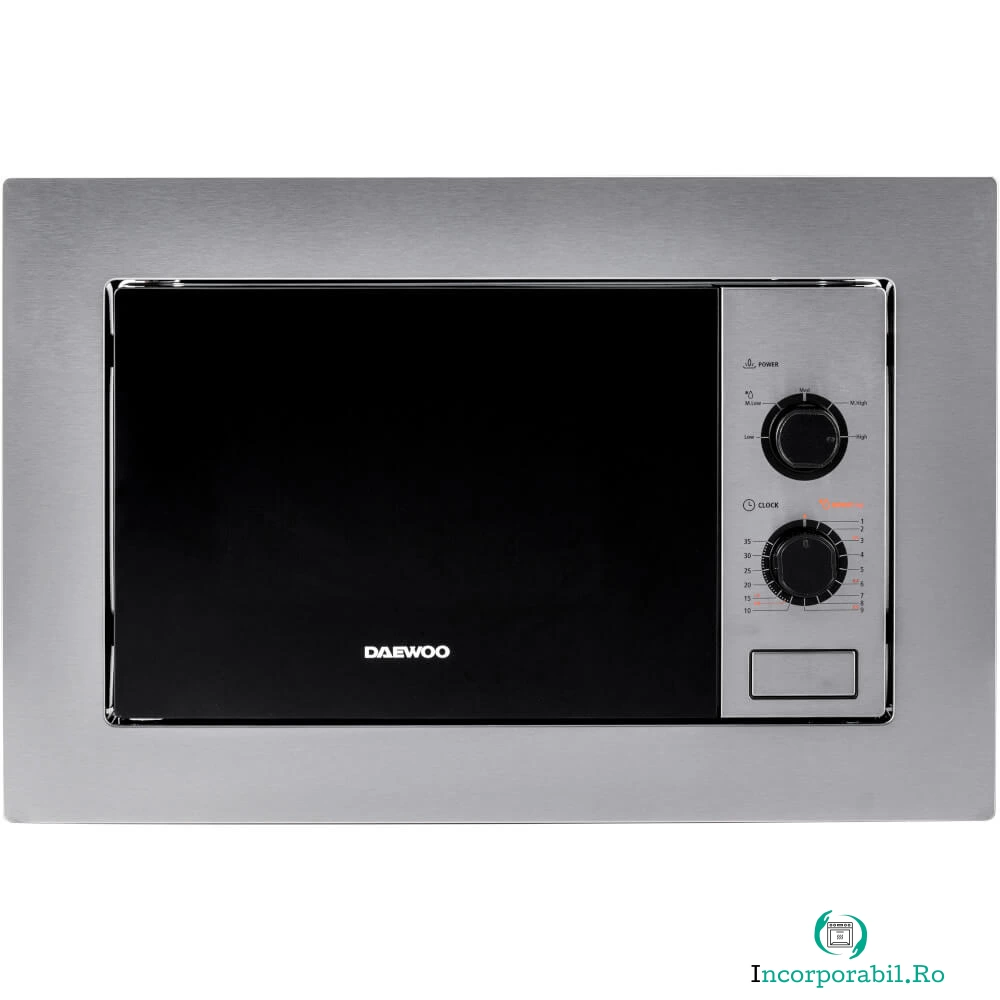 Cuptor cu microunde incorporabil Daewoo KOC-20X-1, 800 W, 20 L, Grill, 8 programe predefinite, Timer, Inox