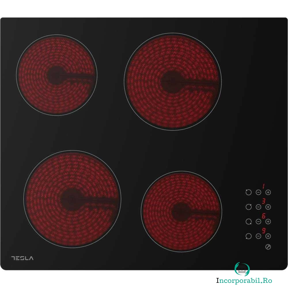 Plita incorporabila Tesla HV6400MB, Electrica, 4 zone de gatit
