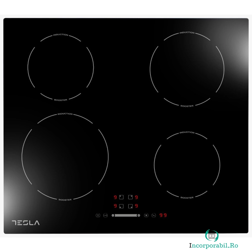 Plita incorporabila Tesla HI6400TB, Inductie, 4 zone gatit, Oprire automata, Negru