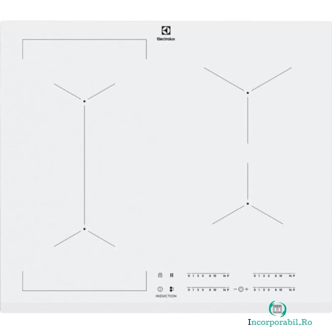 Electrolux Plita incorporabila Electrolux EIV63440BW, Inductie, 4 zone de gatit, Touch control, 60 cm, Alb la 2,466.99 lei ron