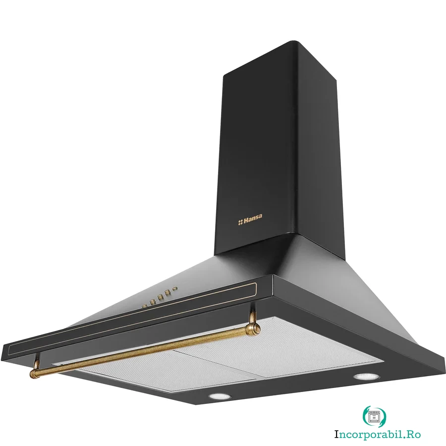 hansa Hota incorporabila telescopica Hansa OKC613RBH, Putere de absorbtie 403 mc/h, 3 trepte de viteza, 60 cm, Negru la 913.99 lei ron